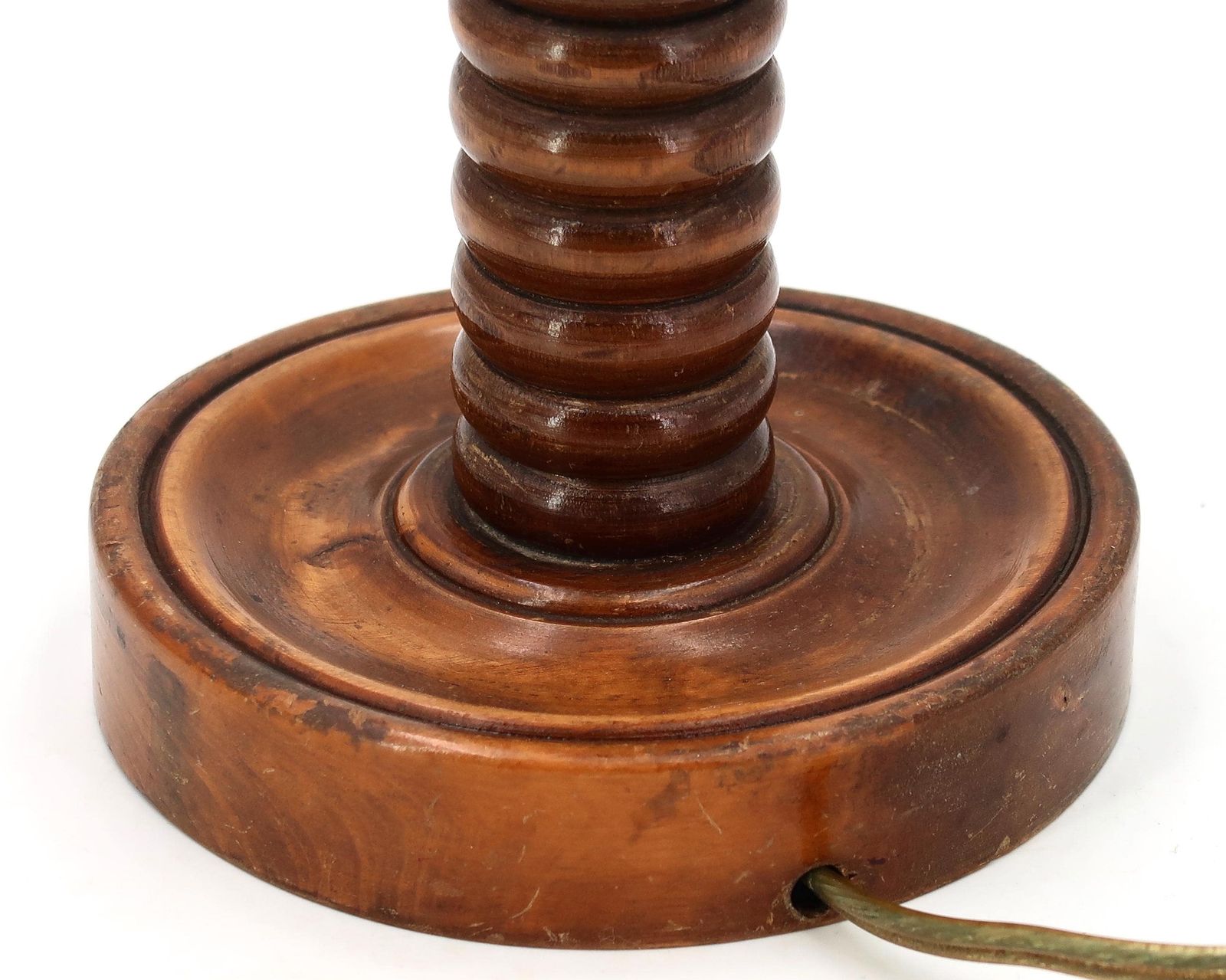 French Wooden Table Lamp By Charles Dudouyt, 1940s / Column, Brancusi Style, Dark Wood, Cottage, Architecture photo Lighting
