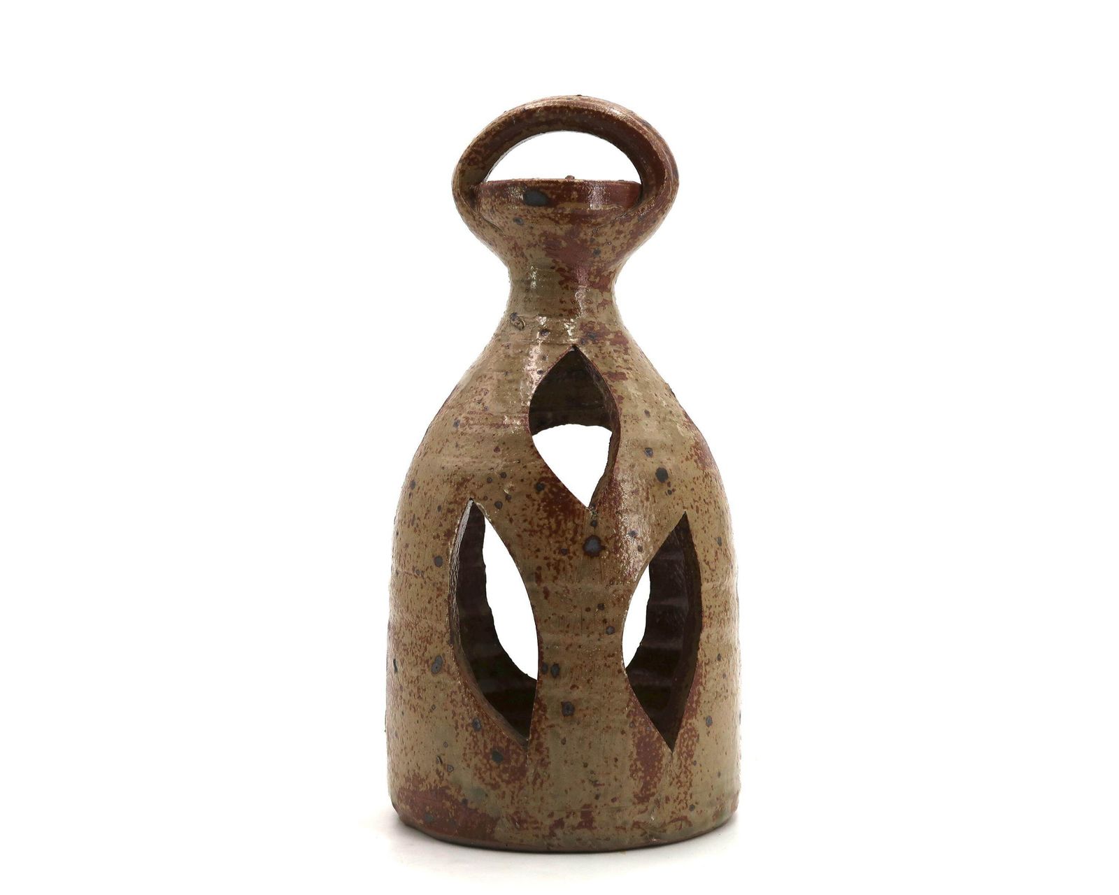 French Stoneware Ceramic Lantern Candle Holder By Guy Baudat, 1960s / Candleholder, Wabi Sabi Home Decor, Rustic Farmhouse photo Home Decor