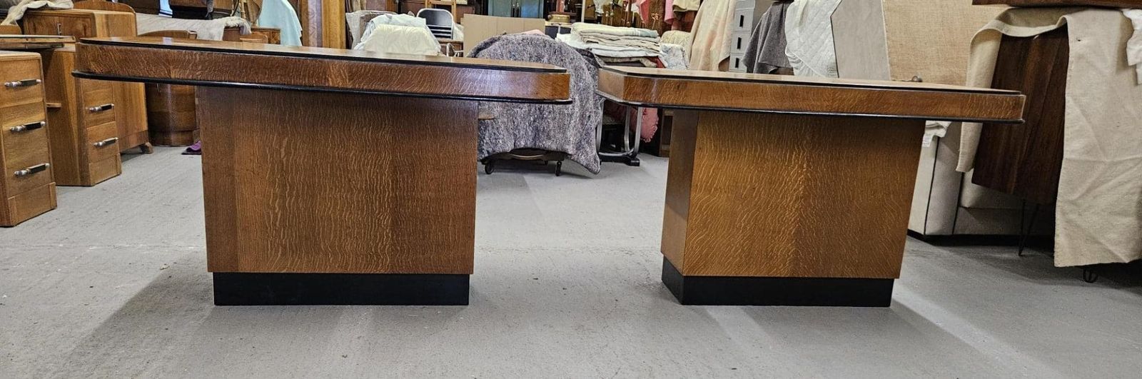 A Pair Of Art Deco Golden Oak Console Tables photo furniture