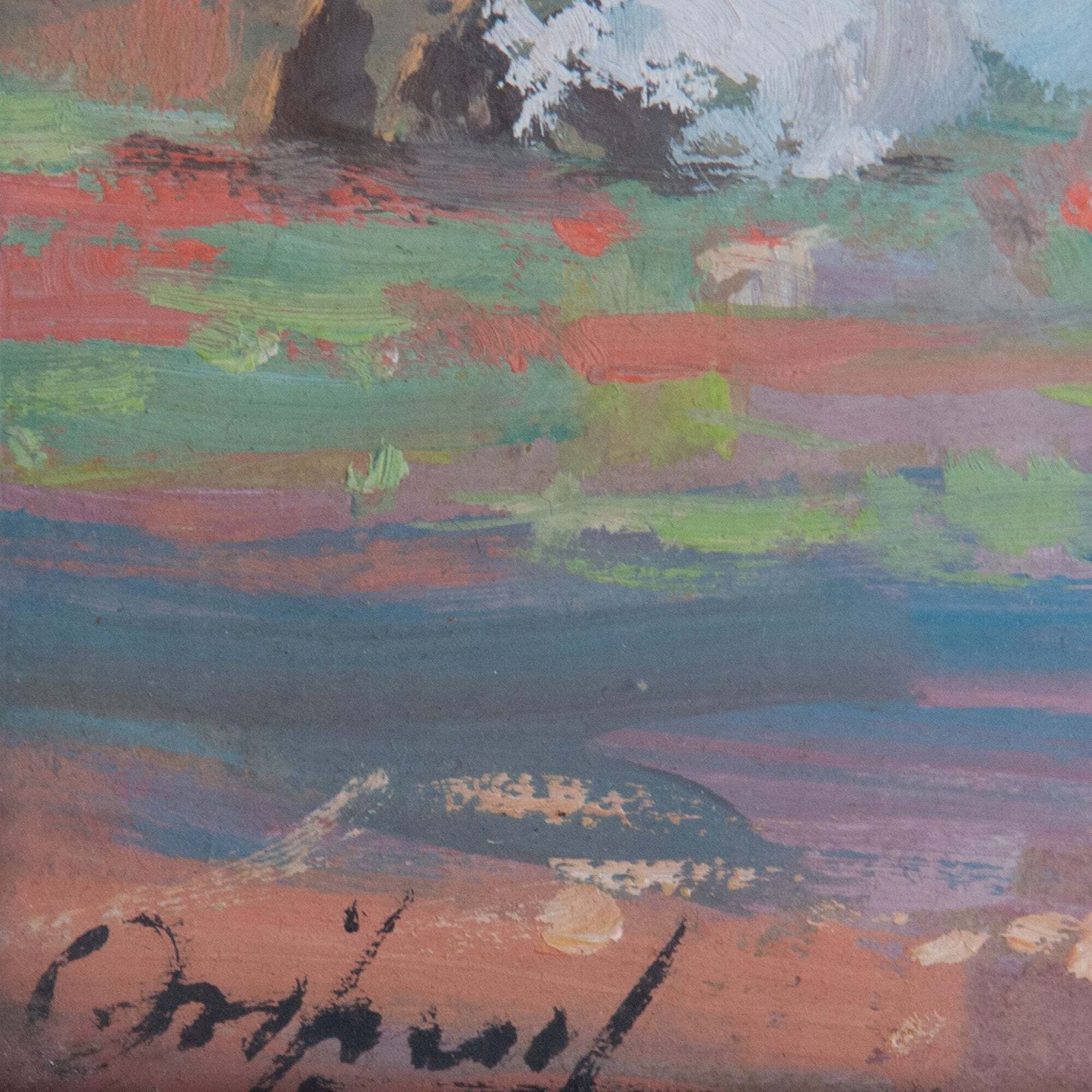 Impressionistisch Olieverfschilderij – Zigeunerkamp – Gesigneerd photo 488.0
