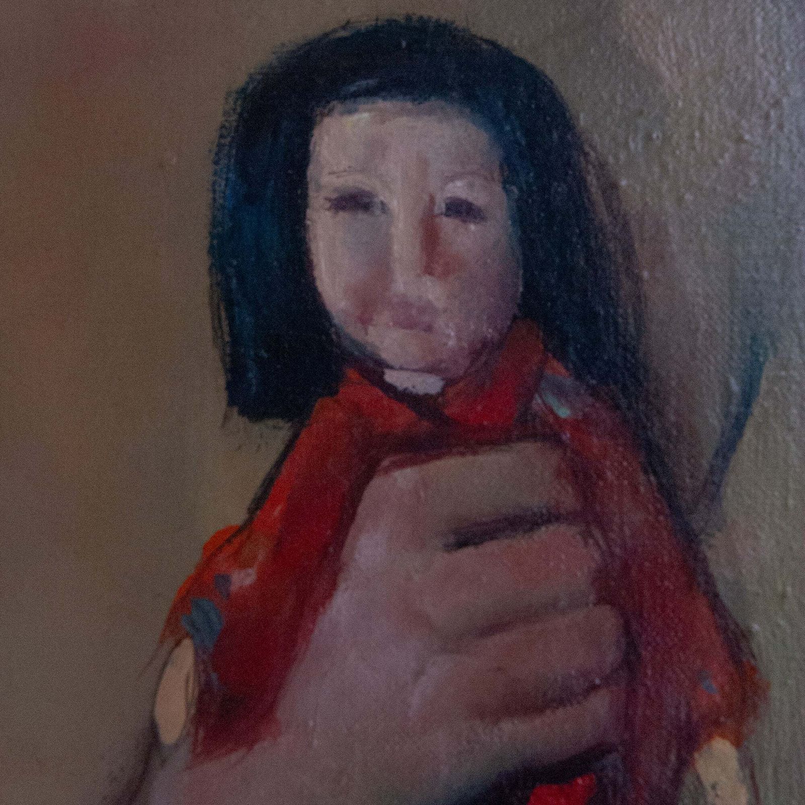 Zittend Naakt Met Pop – Gesigneerd Calon ? – Olieverf Op Doek photo Kunst
