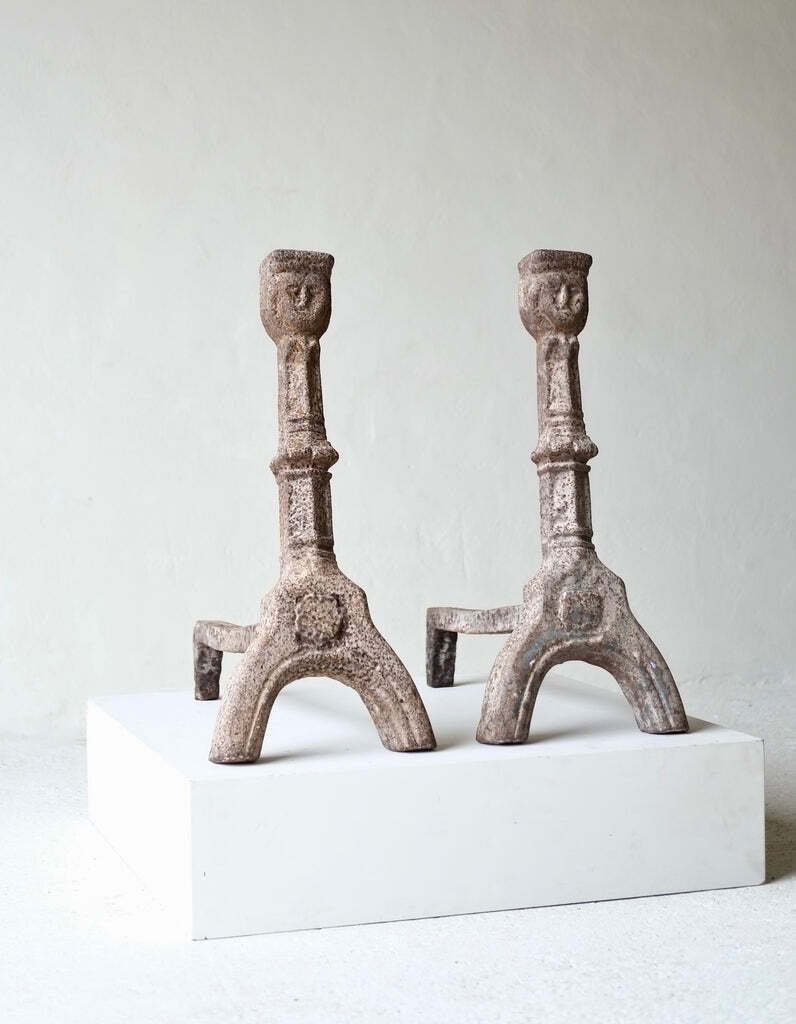 1854.0 Pair Of 15th Century French Gothic Andirons photo