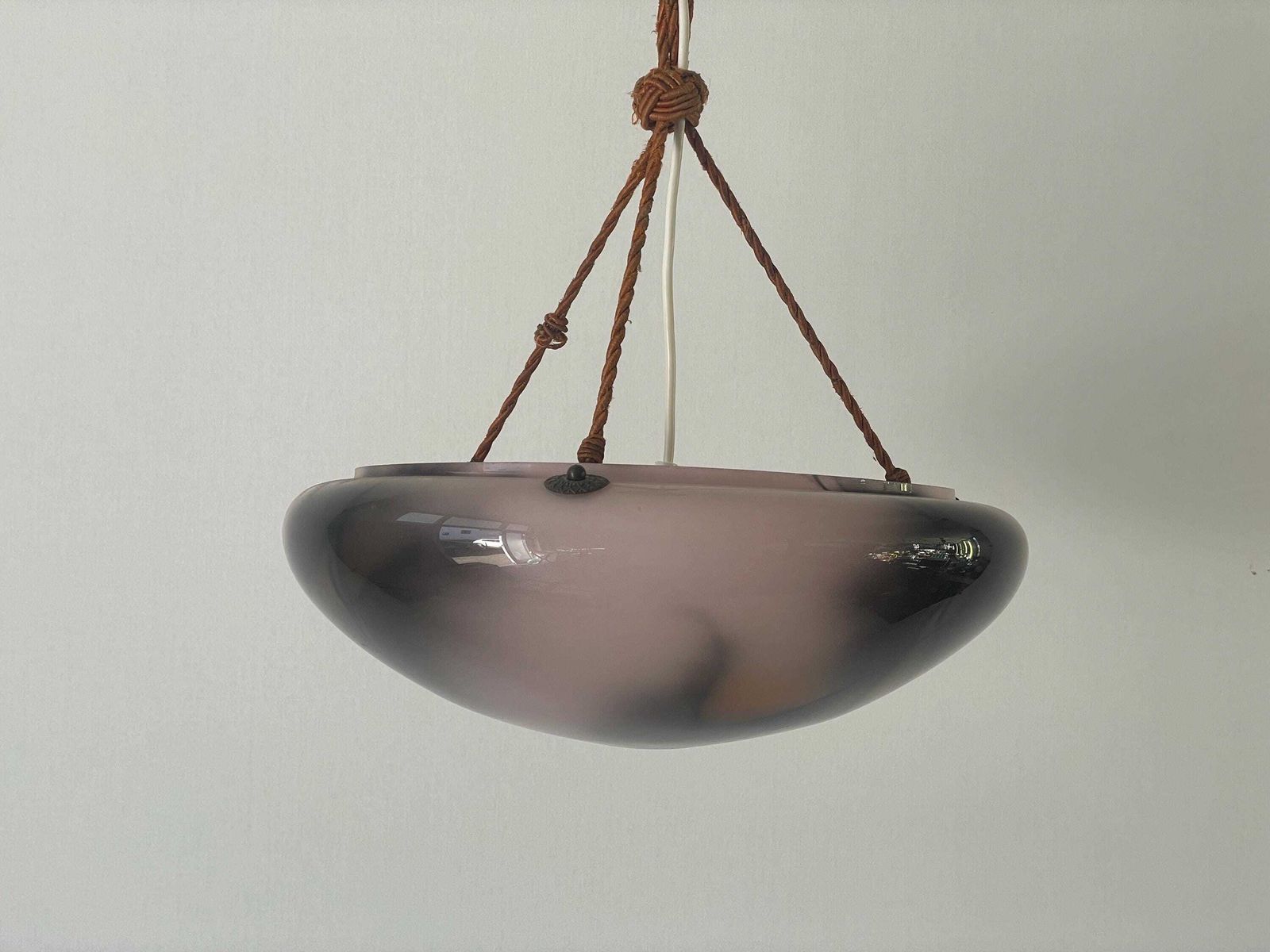 Art Deco Purple Glass Ceiling Lamp, 1940s, Germany photo buy