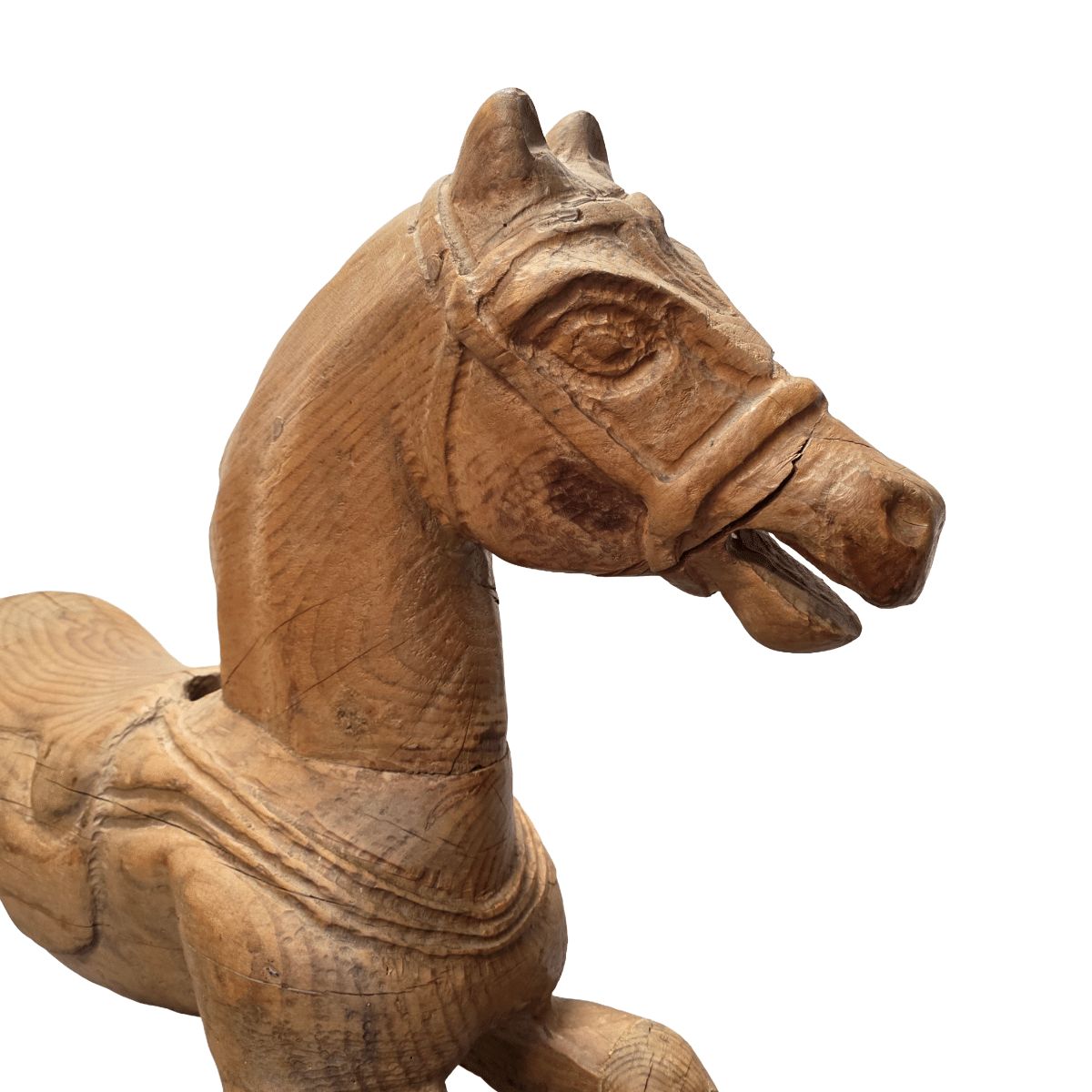 Antique Wooden Carousel Horse On Stand, Late 1800s photo for sale