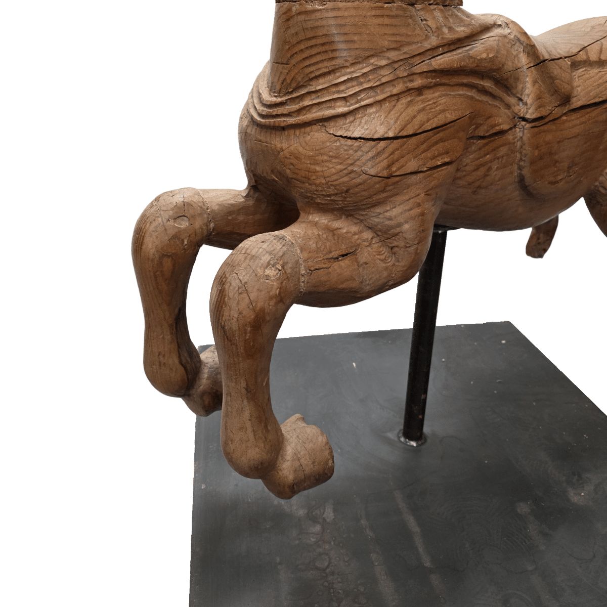 Antique Wooden Carousel Horse On Stand, Late 1800s photo Art