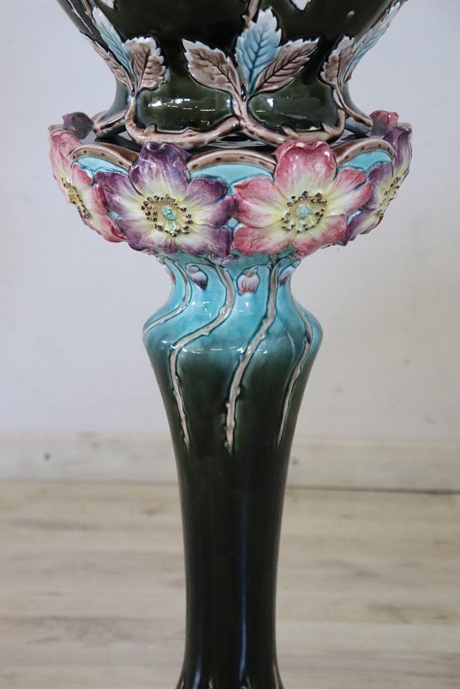 Art Nouevau Ceramic Vase With Column photo for sale