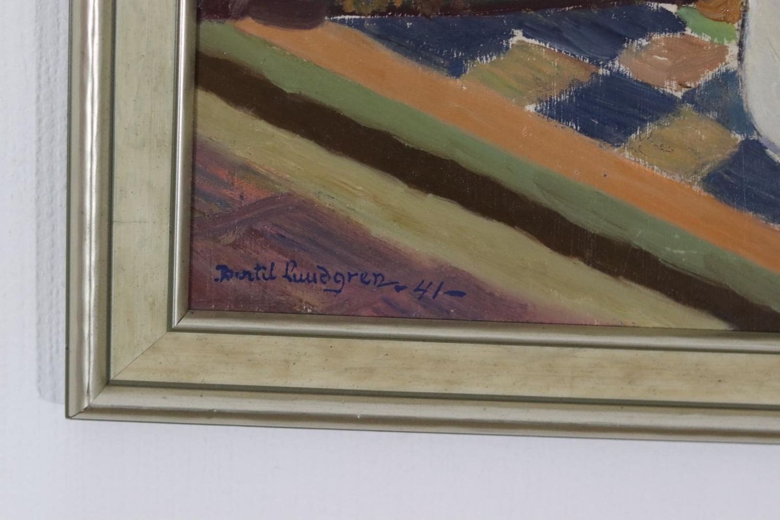 Original Mid Century Swedish Panel Painting – “Flower Still Life” By Bertil Lundgren – Signed – 68 × 58 Cm photo 445.0