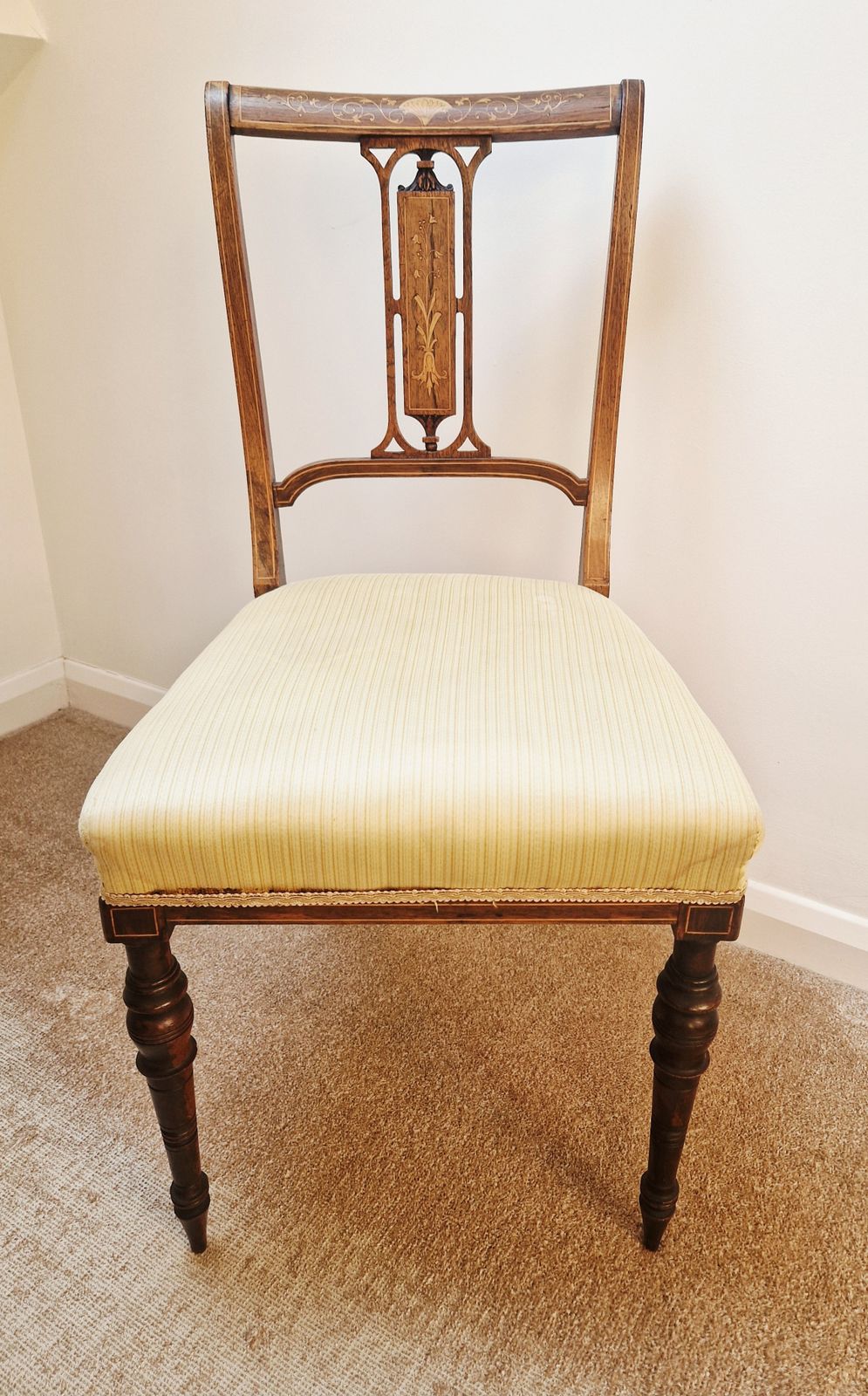 4 Matching Edwardian Inlaid Mahogany Occasional Chairs