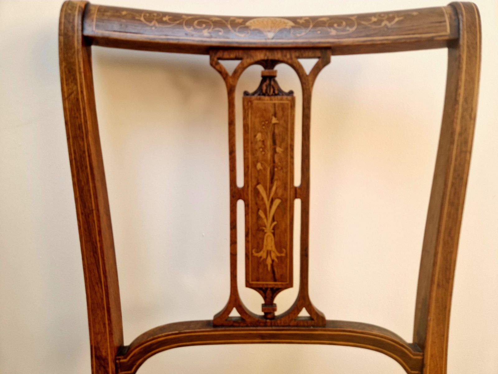 4 Matching Edwardian Inlaid Mahogany Occasional Chairs photo for sale