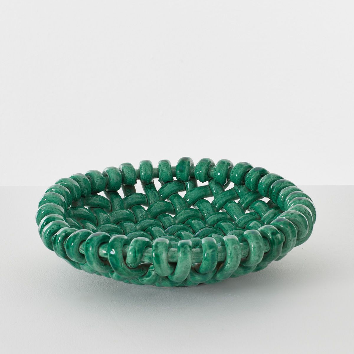 Jerome Massier Woven Ceramic Fruit Bowl Vallauris, France 1950s. photo furniture