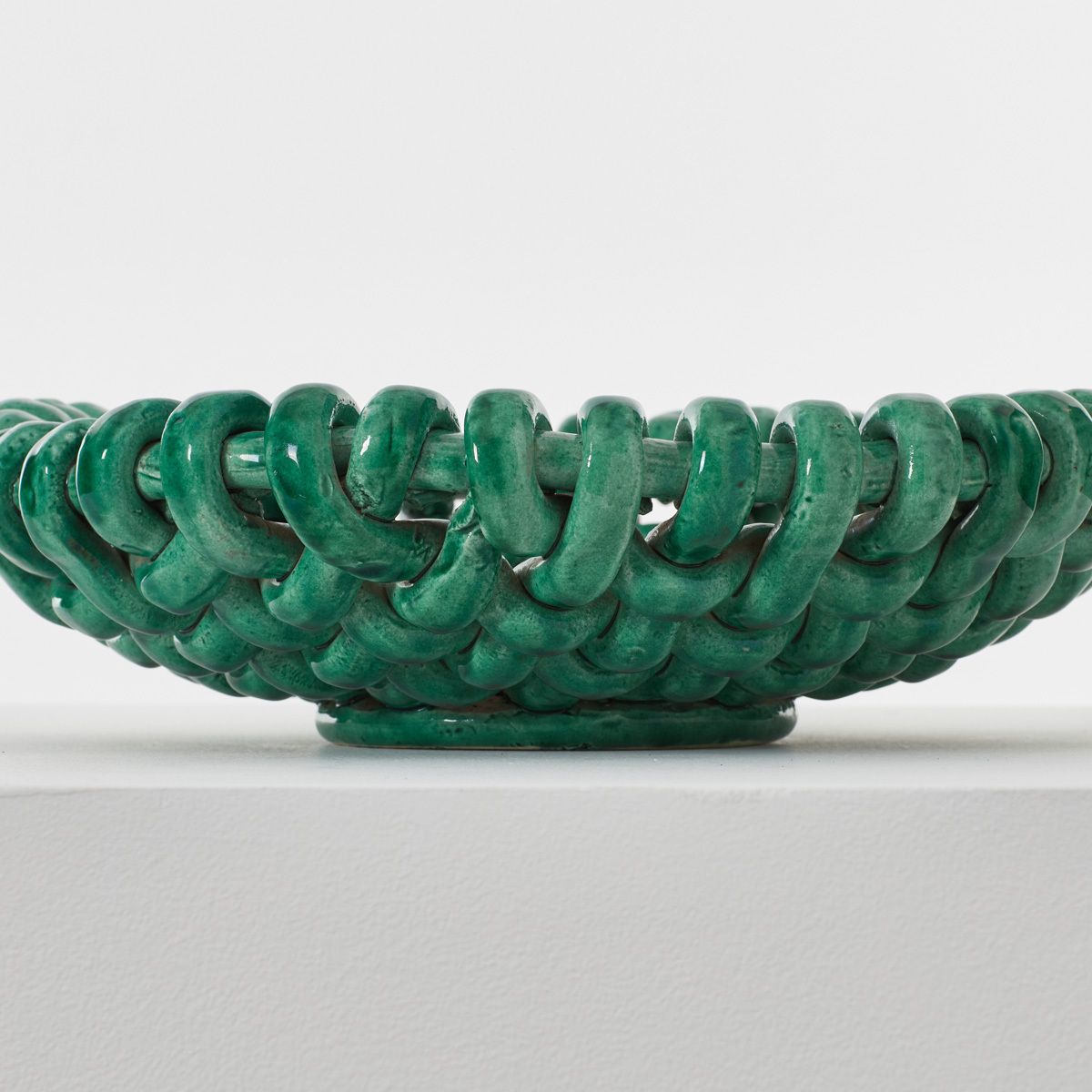 Jerome Massier Woven Ceramic Fruit Bowl Vallauris, France 1950s. photo for sale