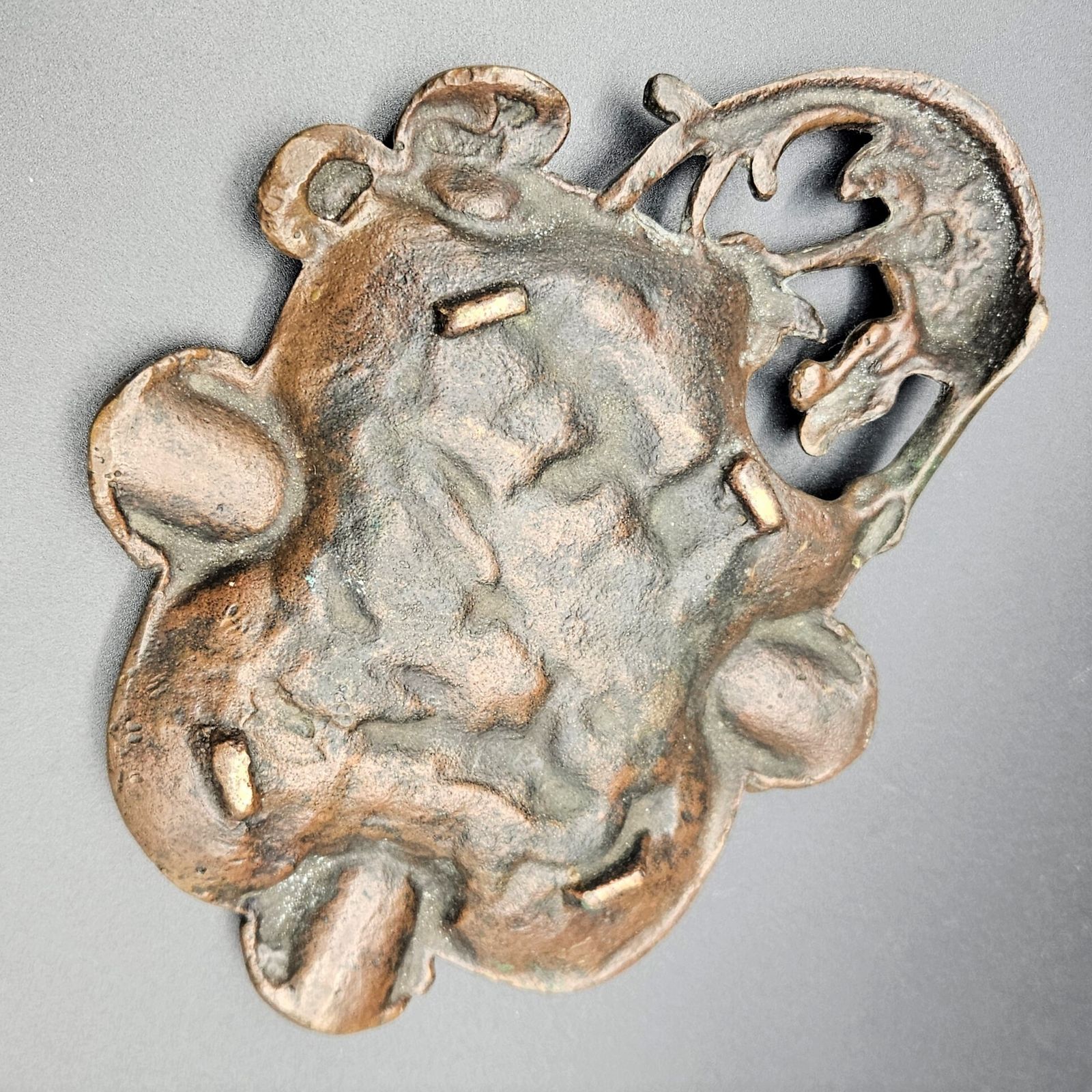 Art Nouveau Relief Ashtray Made Of Bronze. 1900   1920 photo for sale