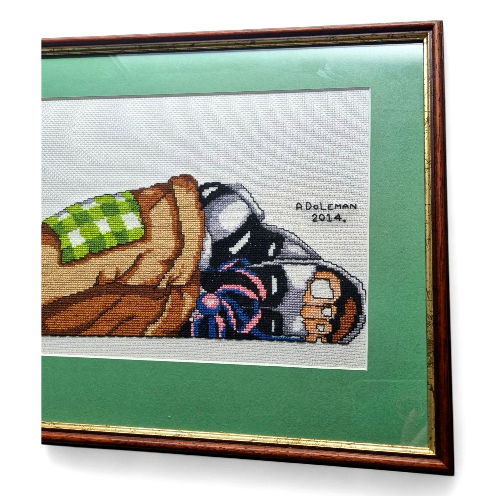 Cross Stitch Clown Large Framed Complete Needle Craft Clown photo vinterior