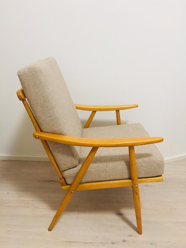 Modernist Beech Boomerang Armchairs From Ton, 1960s photo buy