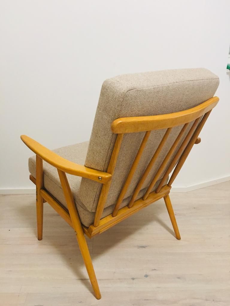 Furniture Modernist Beech Boomerang Armchairs From Ton, 1960s photo