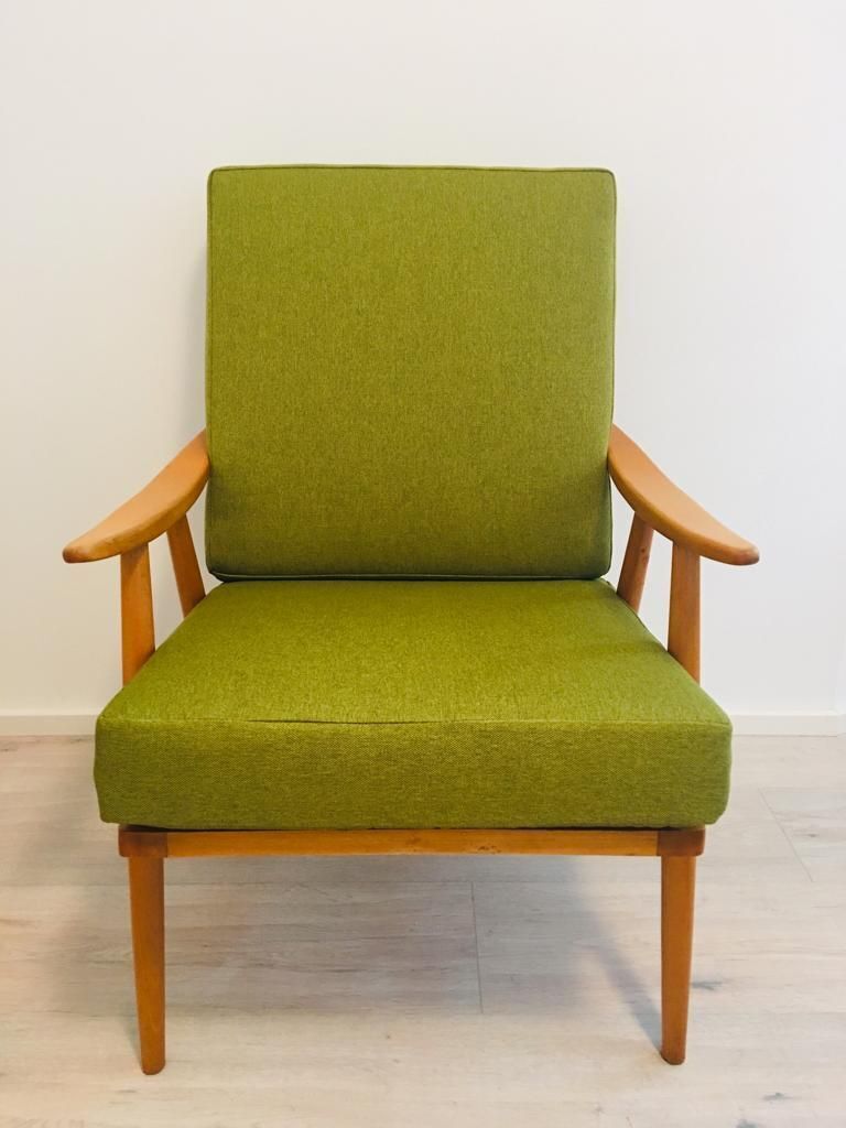 Green Boomerang Armchair From Thonet, 1960s