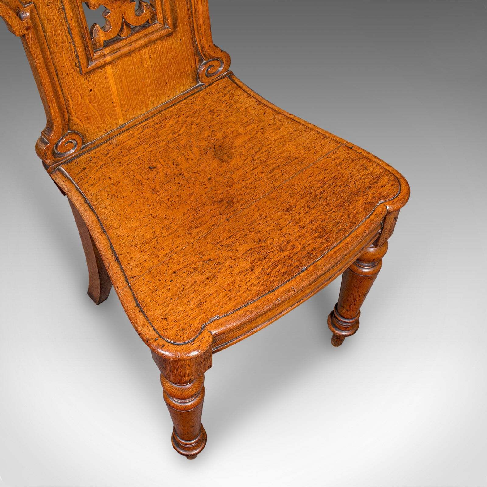 Furniture Pair Of Antique Hall Chairs, Scottish, Oak, Reception Seats, Regency, Circa 1830 photo