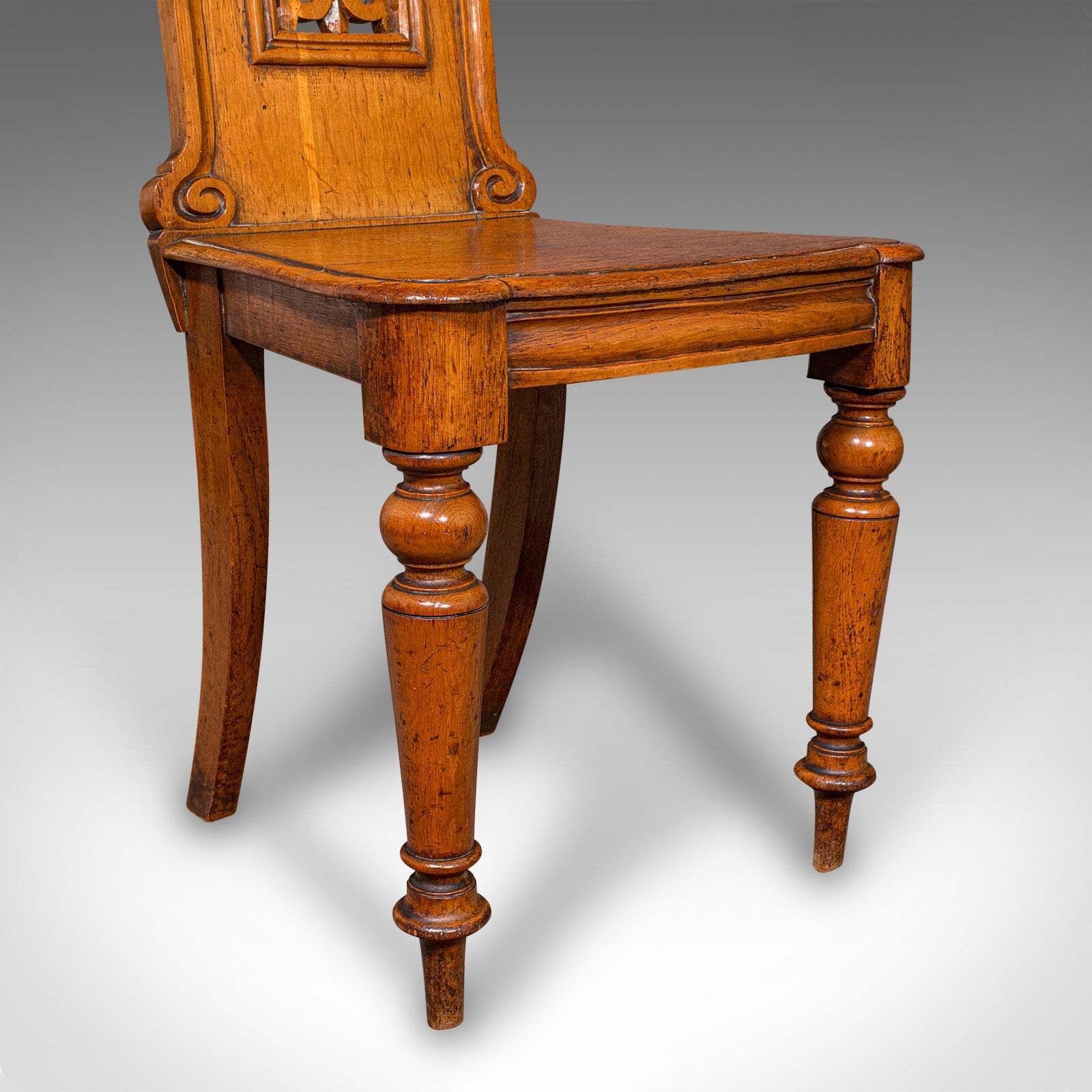 1887.0 Pair Of Antique Hall Chairs, Scottish, Oak, Reception Seats, Regency, Circa 1830 photo
