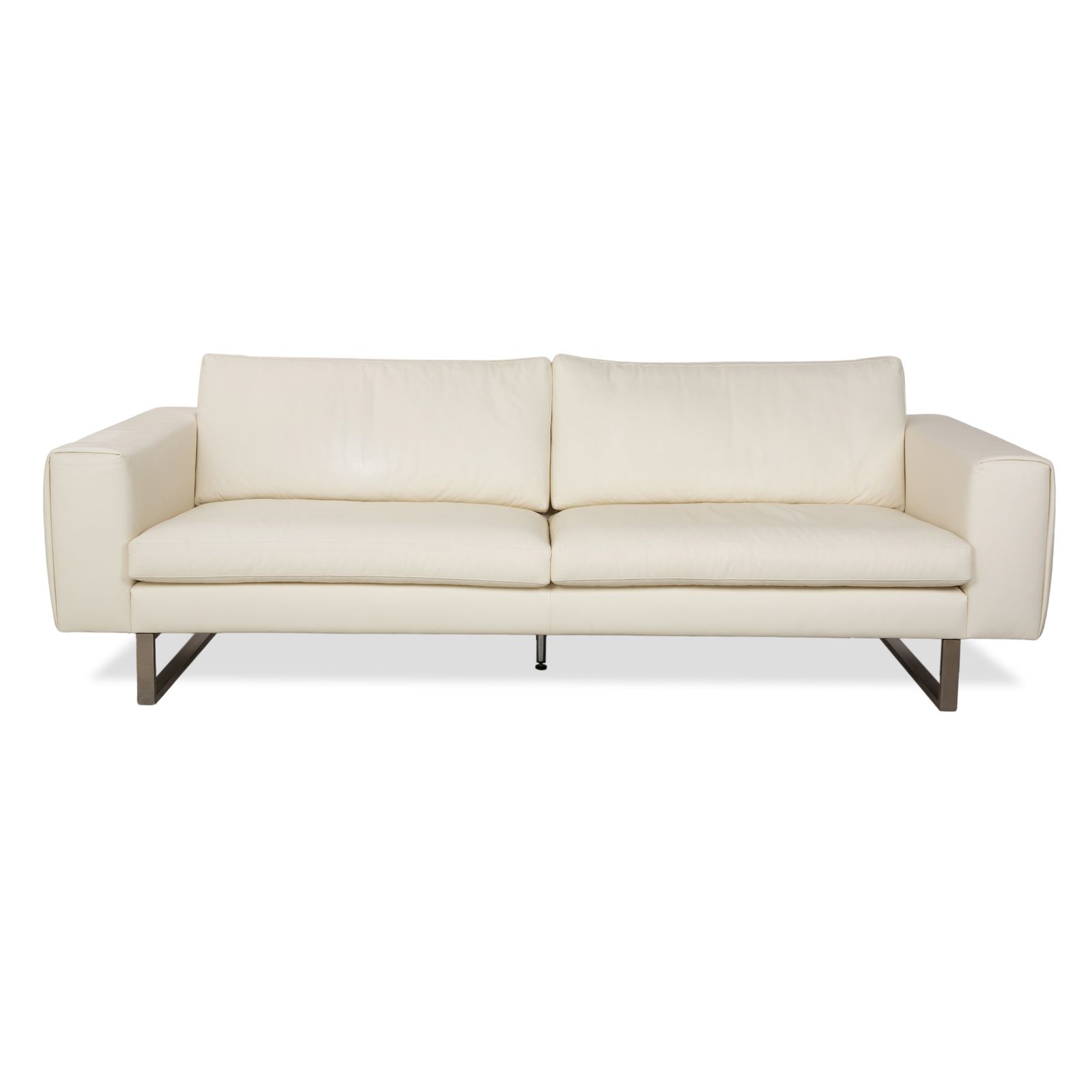 Canapé 4 places WK Wohnen WK 620 en cuir blanc crème