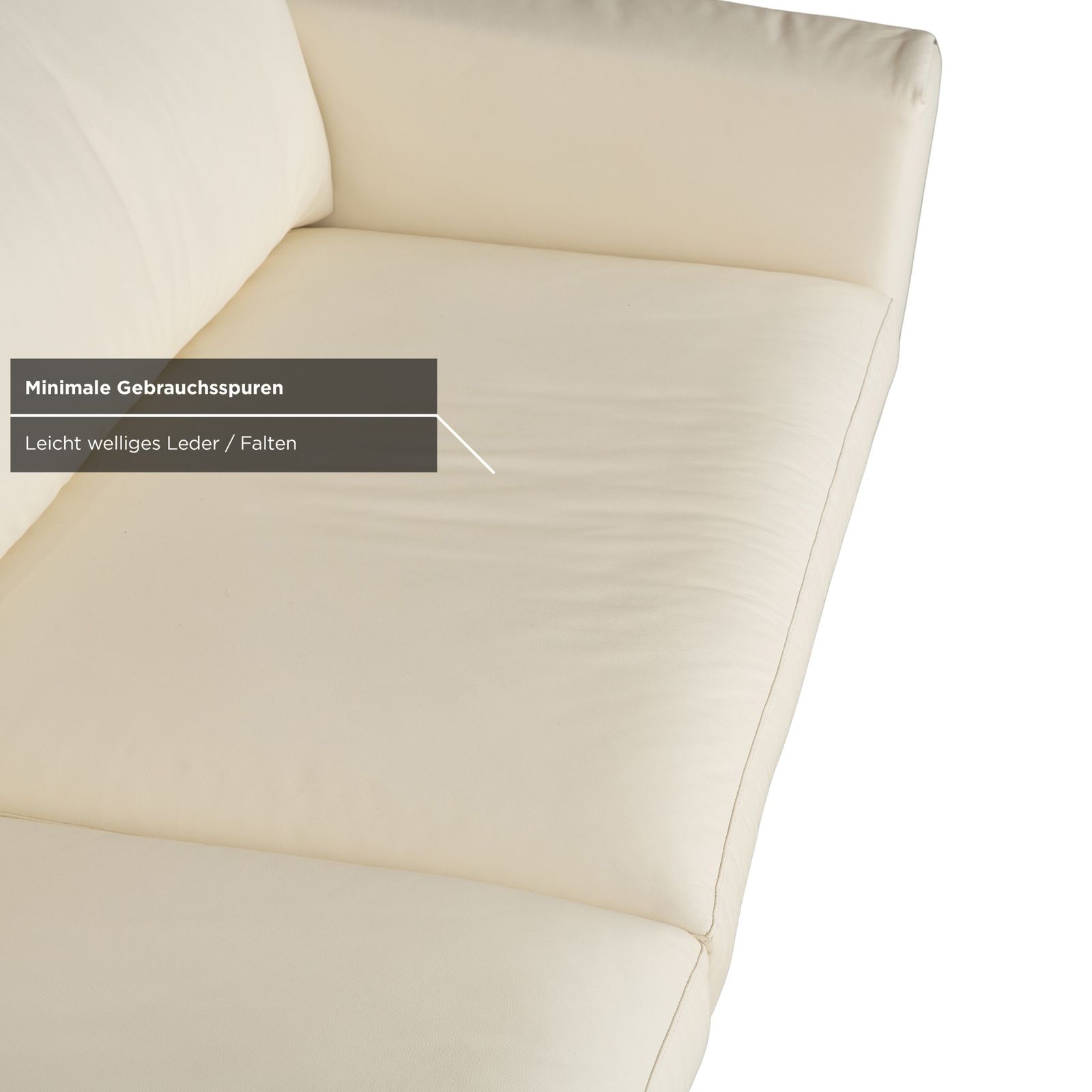 photo for sale Wk Wohnen Wk 620 Leather Four Seater Cream White Sofa