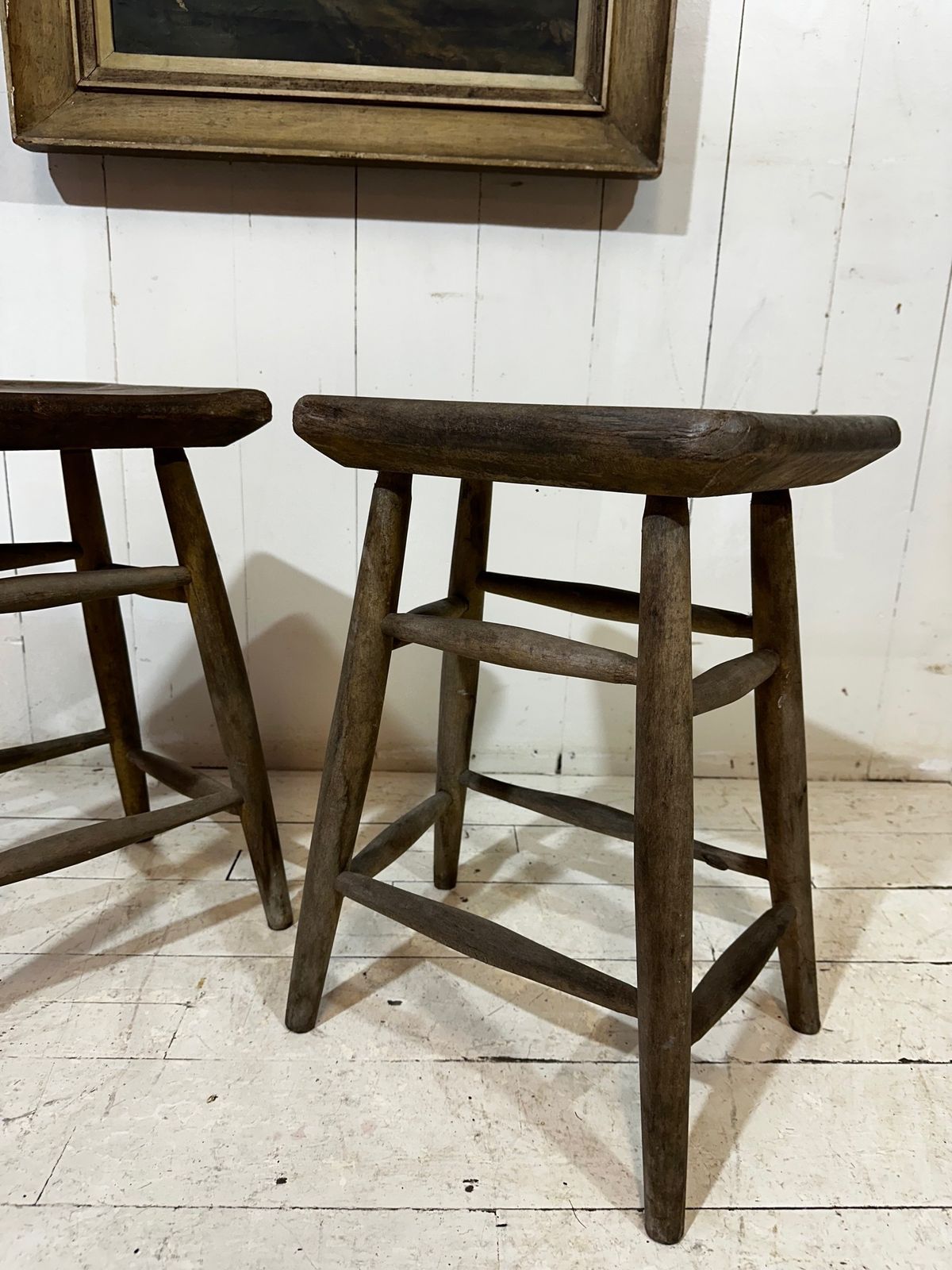 159.0 Victorian Pitch Pine Handcrafted Milking Stool photo