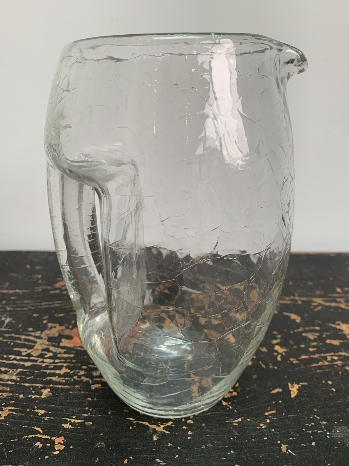 Exceptional Crackle Glass Jug Or Pitcher Designed By Koloman Moser (1868 1918) For Loetz Circa 1905