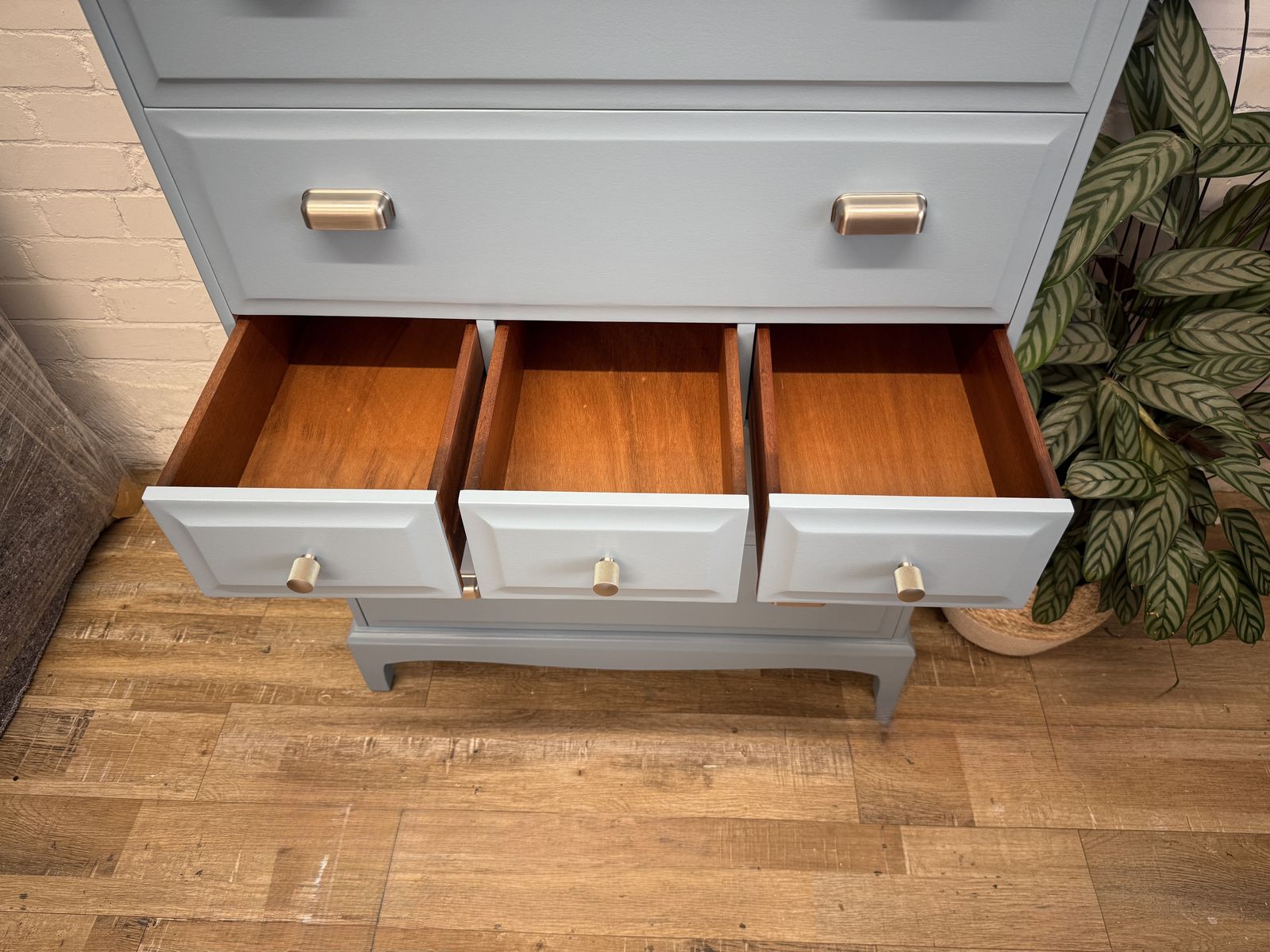 photo buy Stag Minstrel Tallboy – Painted In Labrador Blue By Benjamin Moore