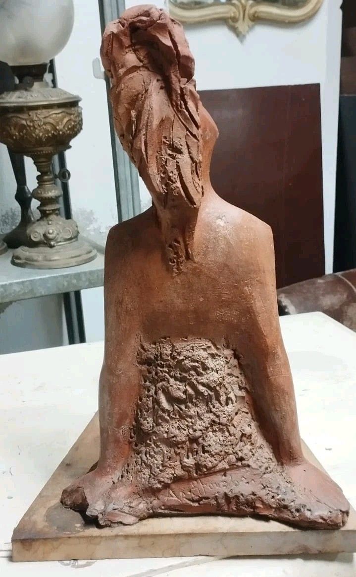 Female Nude Sculpture "Alberto Sparapani" Terracotta Signed photo Art
