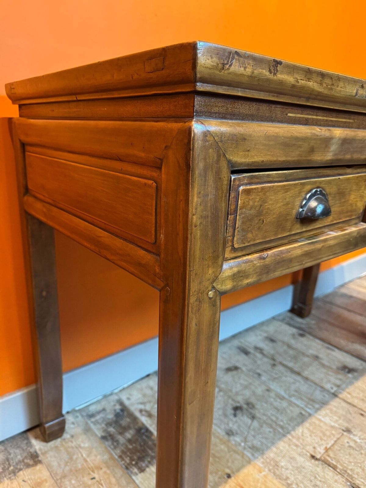 Antique Chinese Elm Three Drawer Table photo 495.0