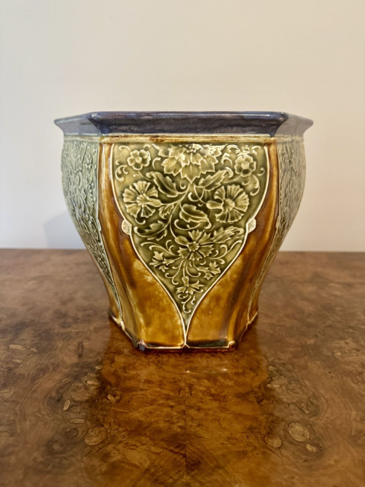 Quality Antique Doulton Lambeth Hexagonal Jardiniere By Ethel Beard photo Home Decor