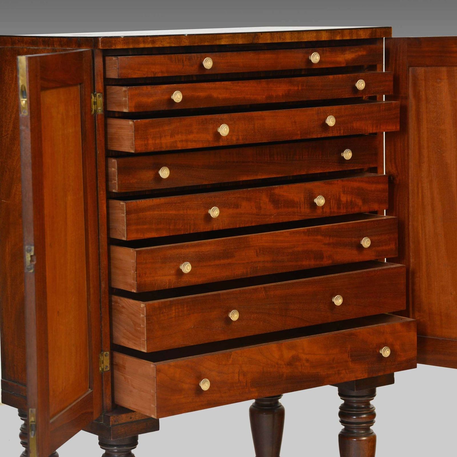 Small Sheraton Mahogany Collector's Cabinet On Stand photo Furniture