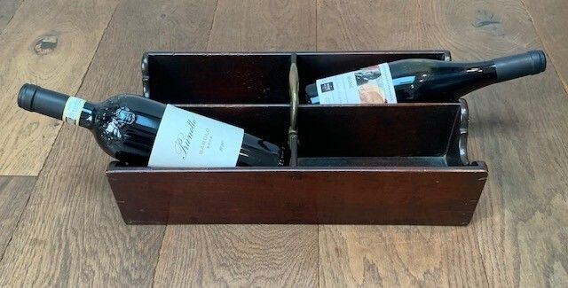 Very Fine George III Mahogany And Brass Four Section Wine Bottle Carrier Or Caddy photo vinterior