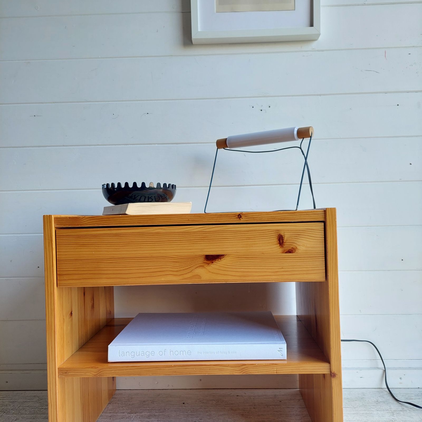 Mid Century Nightstand Scandinavian Pine Bedside Table Les Arcs Perriand Style 1970s, Sweden photo buy