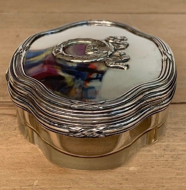 A Fine 19thc Germany Silver And Cut Glass Hinged Trinket Box, By Posen Of Frankfurt And Berlin photo vinterior