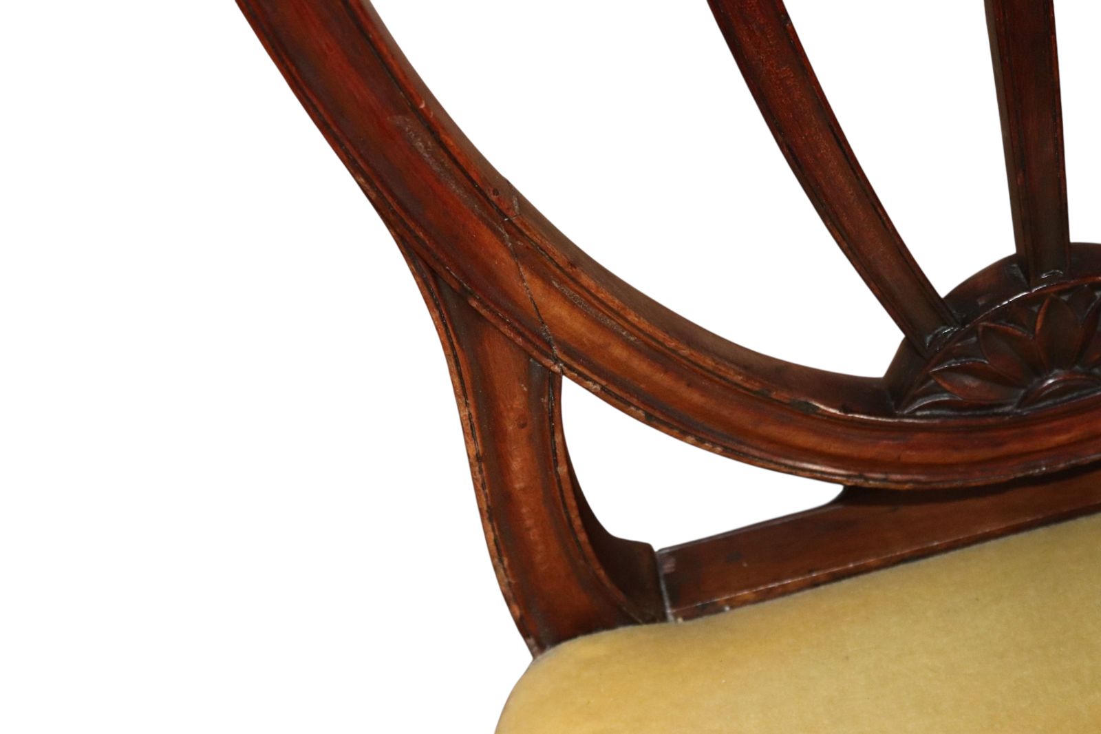 Furniture Set Of 6 Antique Mahogany Sheraton Style Shield Back Dining Chairs photo