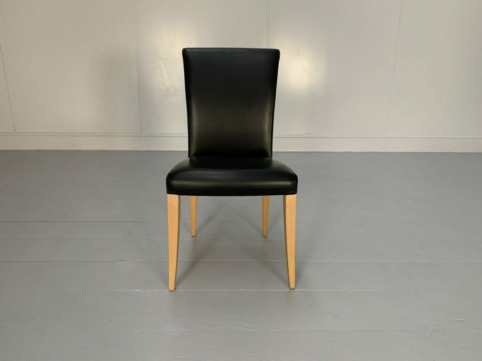 4 Poltrona Frau “Vittoria” Dining Chairs – In Black “Pelle Frau” Leather photo buy