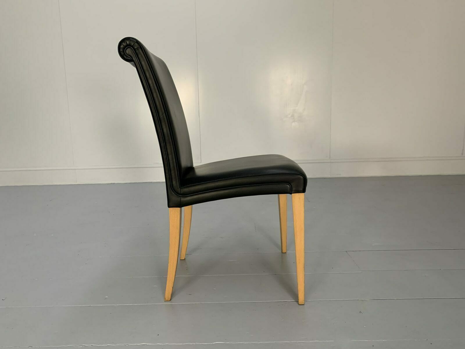 photo furniture 4 Poltrona Frau “Vittoria” Dining Chairs – In Black “Pelle Frau” Leather