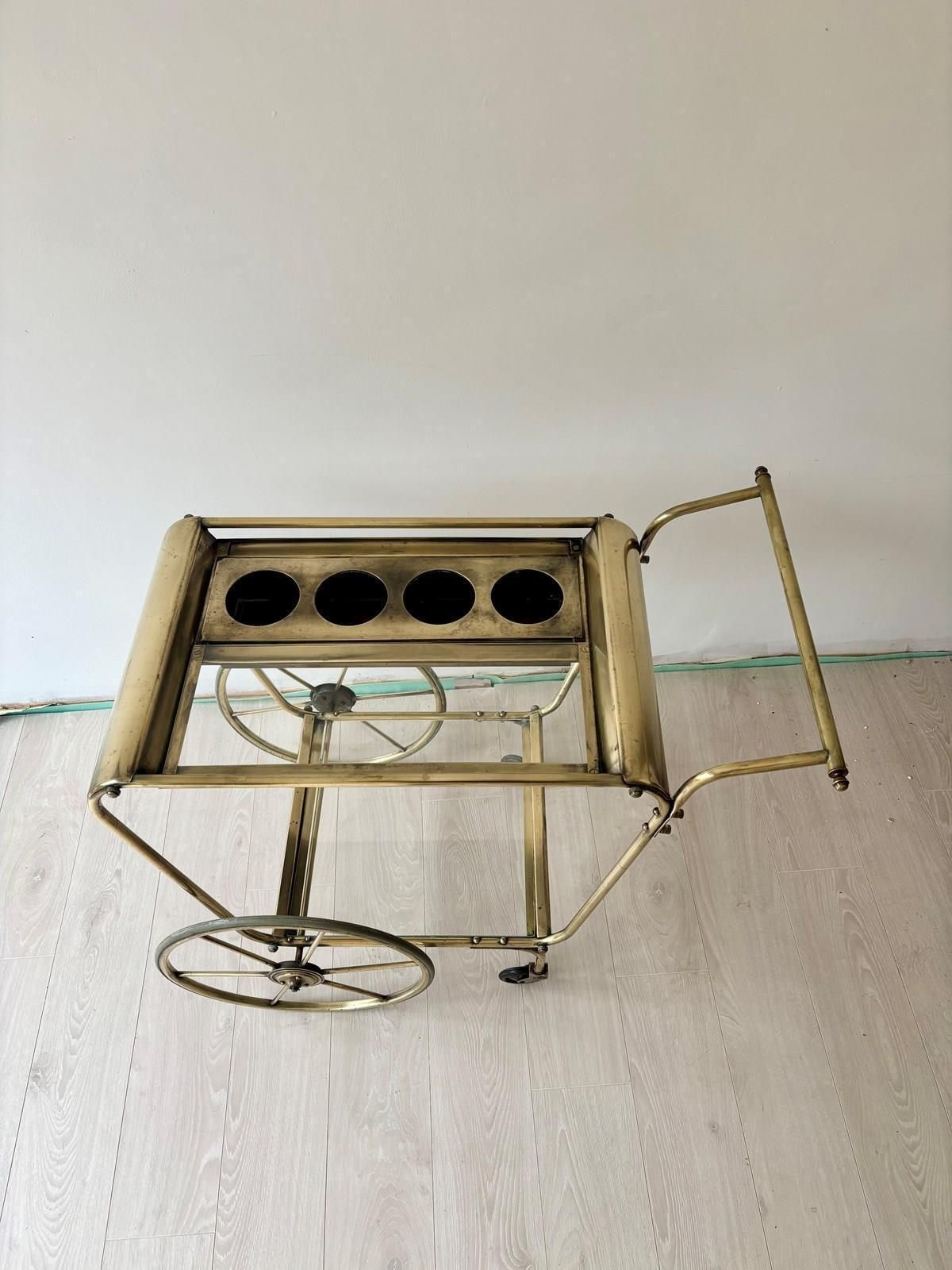 Mid Century Bauhaus Brass Drinks Trolley photo 1250.0