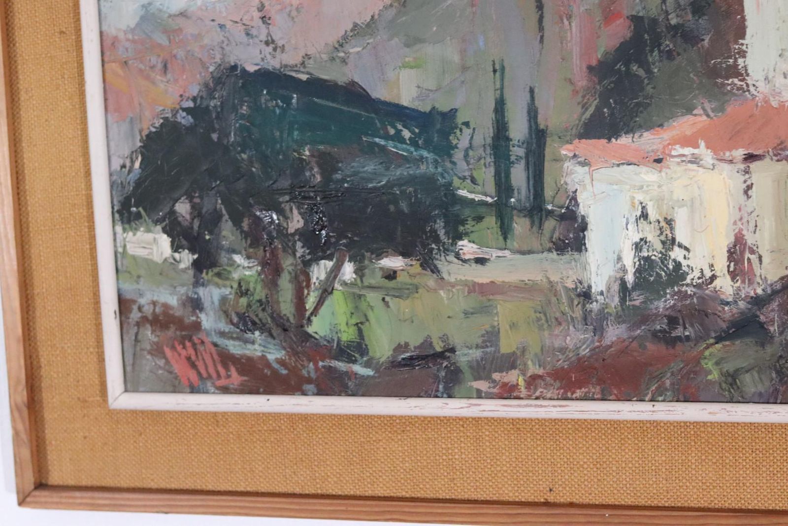 photo vinterior Original Mid Century Swedish Painting On Panel “Farm Motif” By Owe Wessbohn Vintage & Framed – 53 × 83 Cm (20.9" × 32.7")
