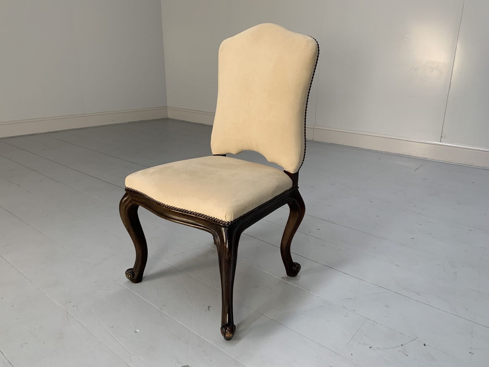 Suite Of 8 Ralph Lauren “Noble Estate” Dining Chairs – In Ivory Suede photo 11900.0