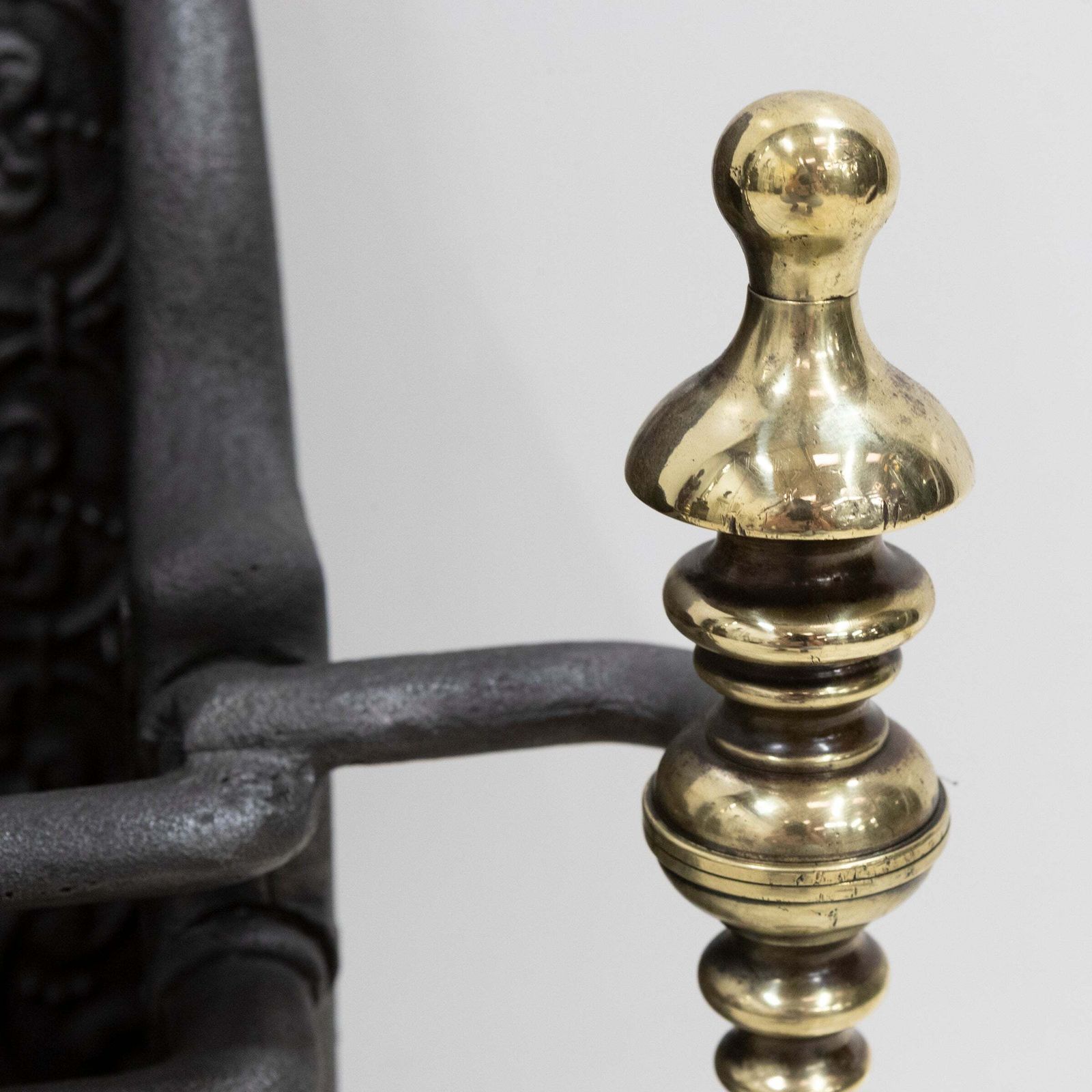 Antique Georgian Fire Basket With Brass Finials photo vintage