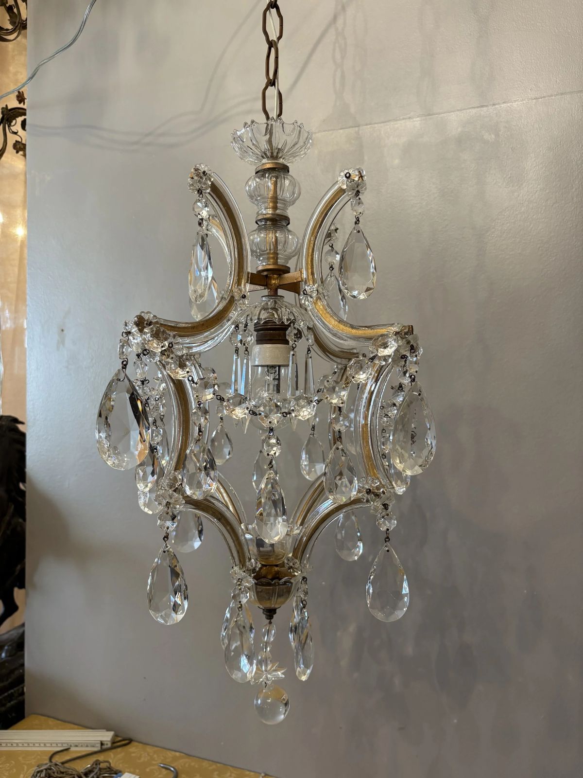 Italian Mid Century Maria Theresa Crystal Chandelier photo Lighting
