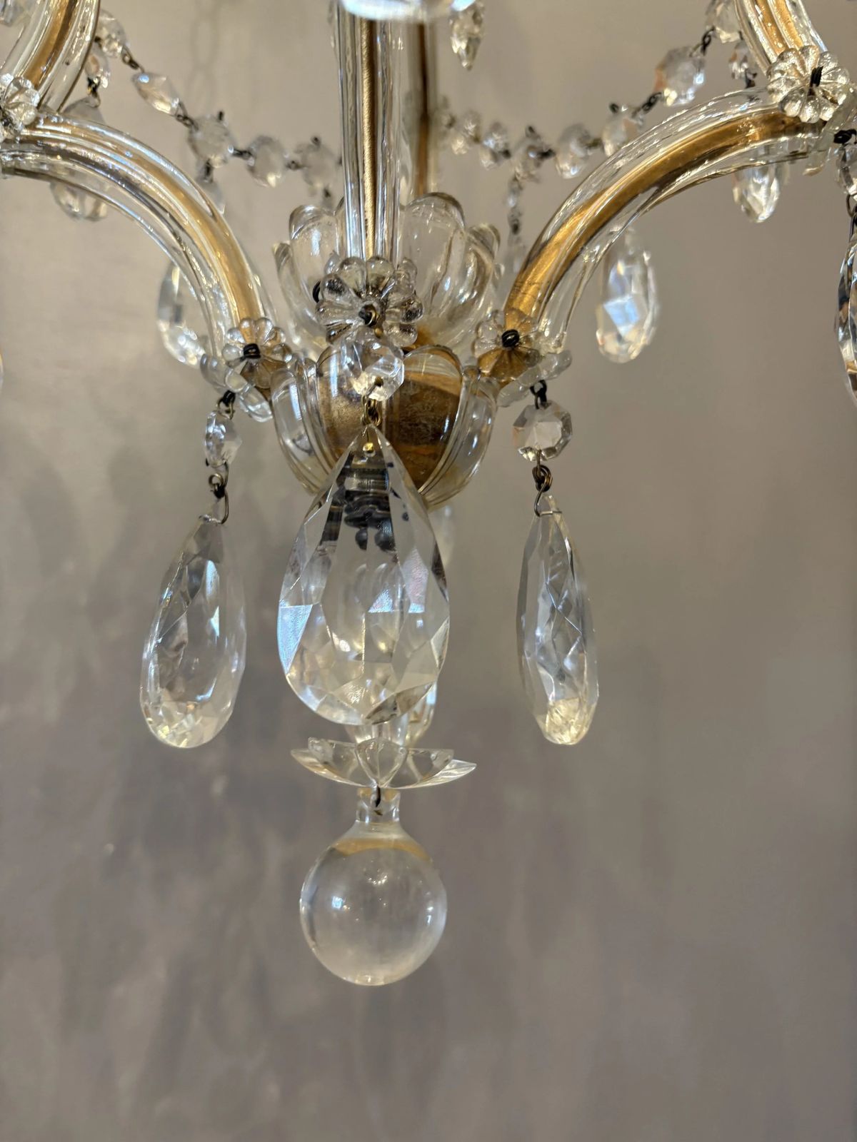 Italian Mid Century Maria Theresa Crystal Chandelier photo vintage