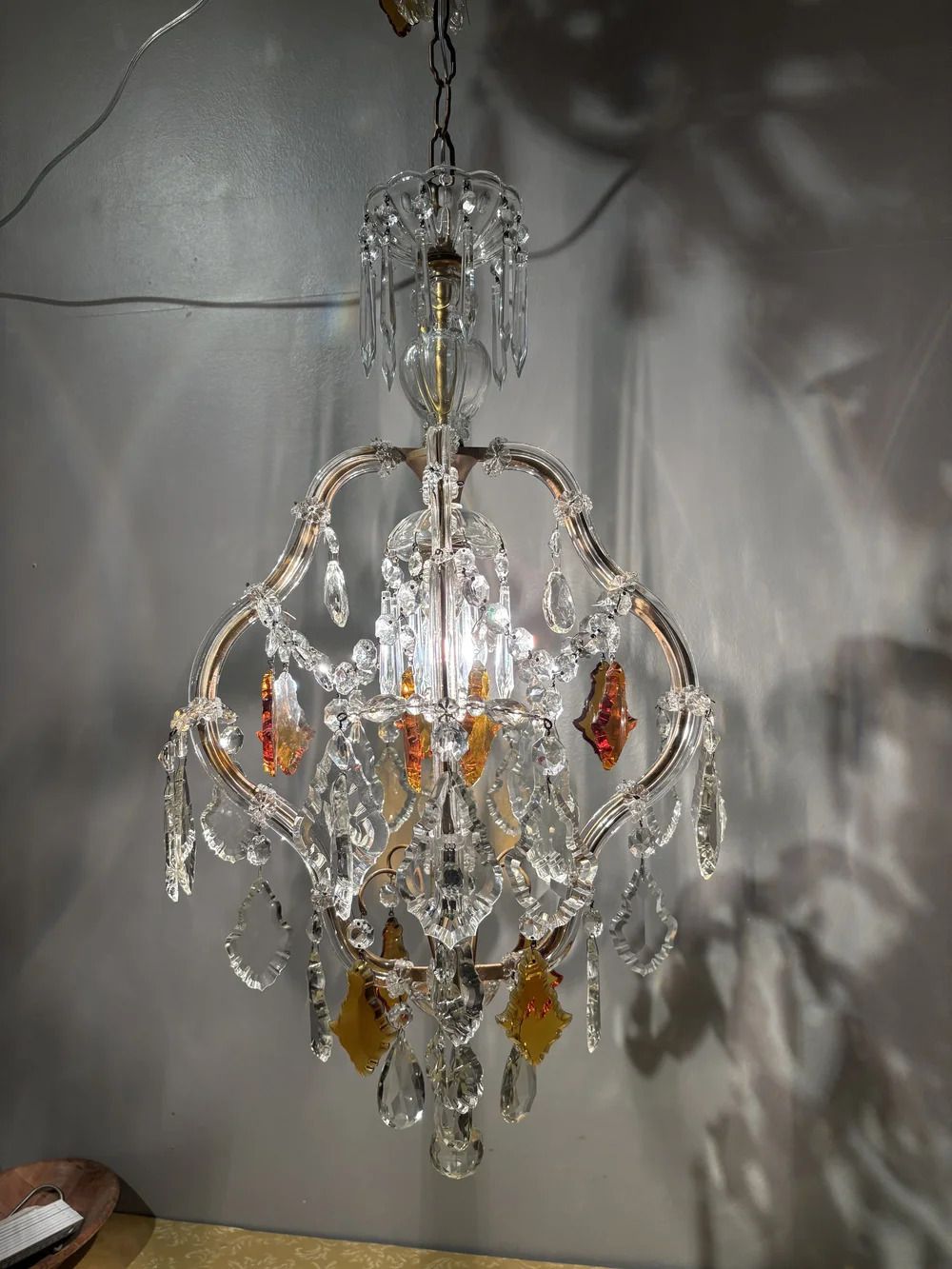 Italian Mid Century Maria Theresa Crystal Chandelier photo vintage