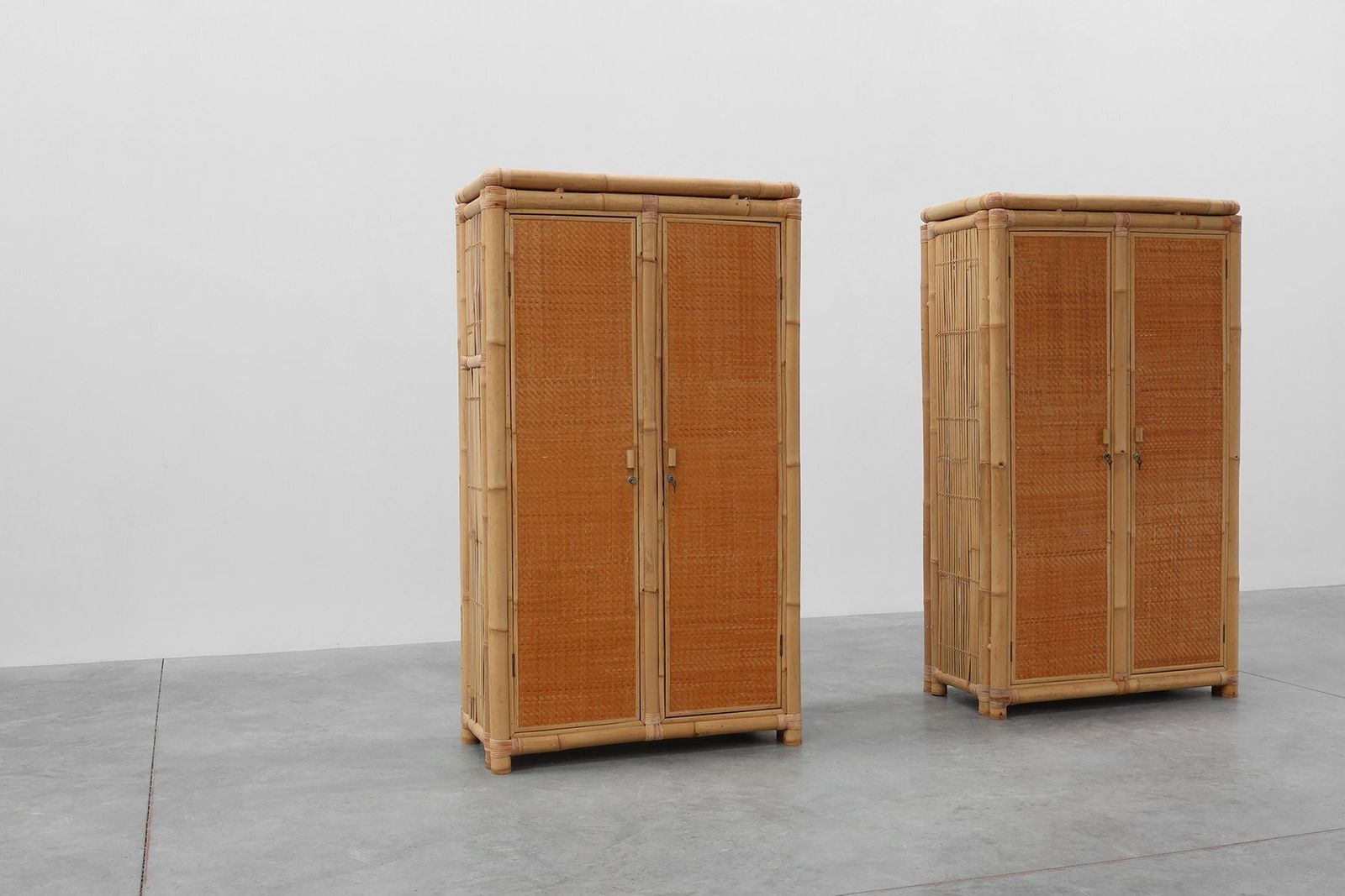 2892.0 Mid Century Bamboo And Rattan Wardrobe, Italy, 1960s photo