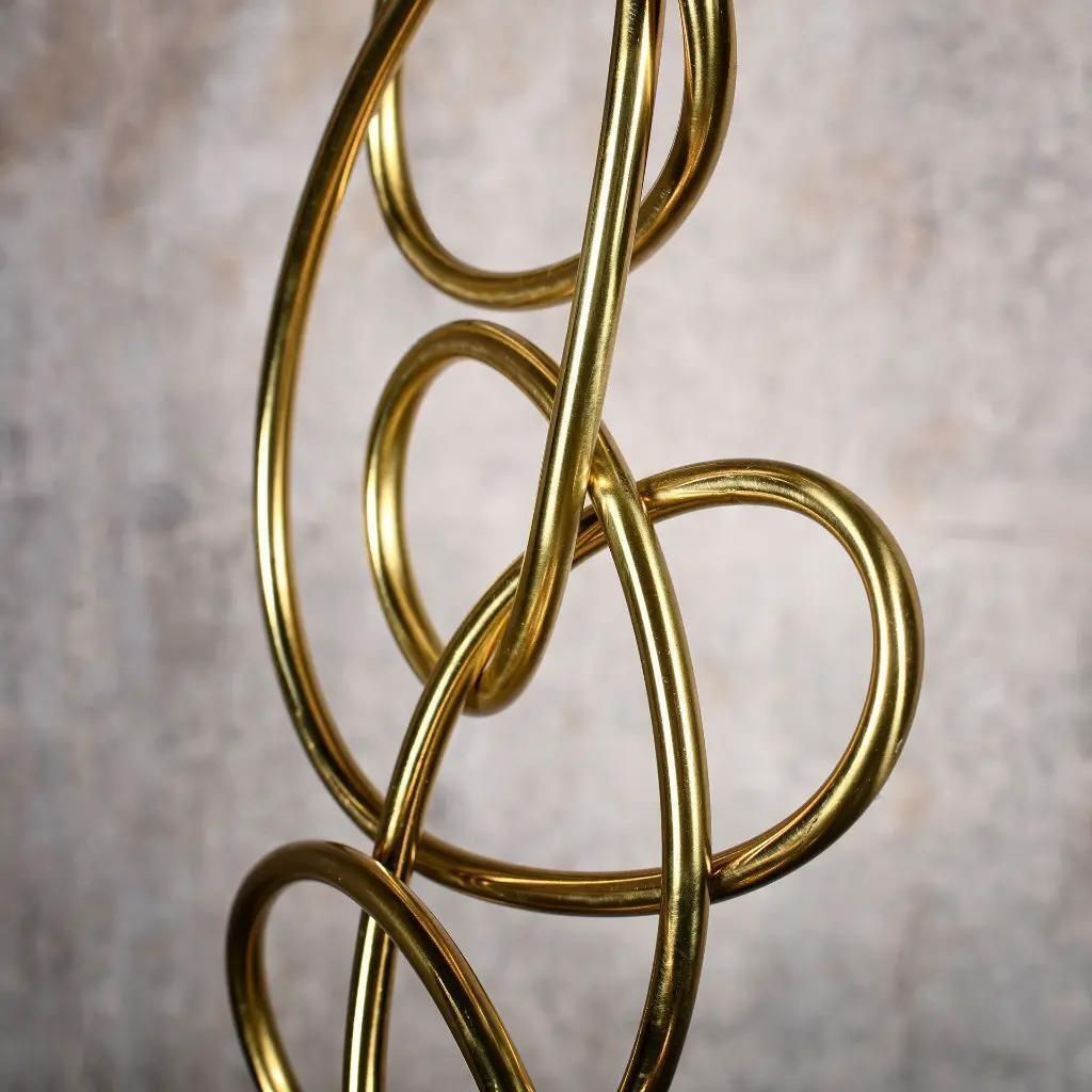 Spiral Sculpture In Gilded Bronze, Contemporary Style photo Art