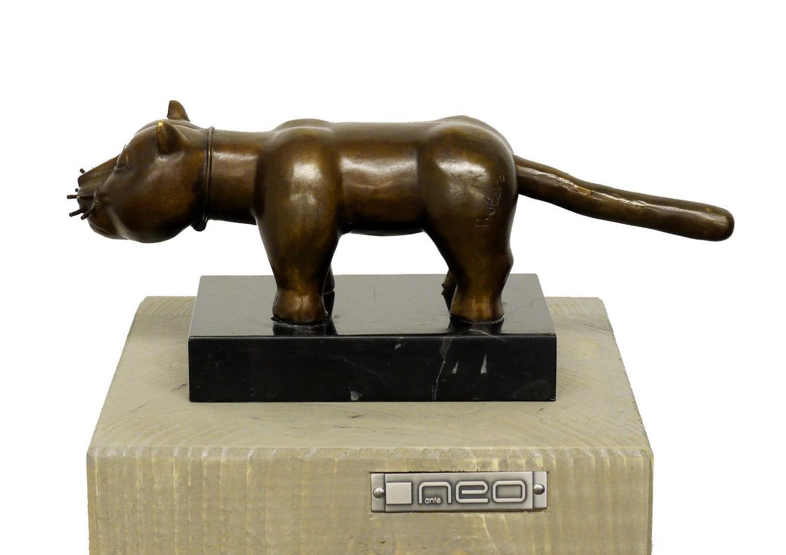 Bronze Sculpture – El Gato – In The Style Of Fernando Botero photo Art