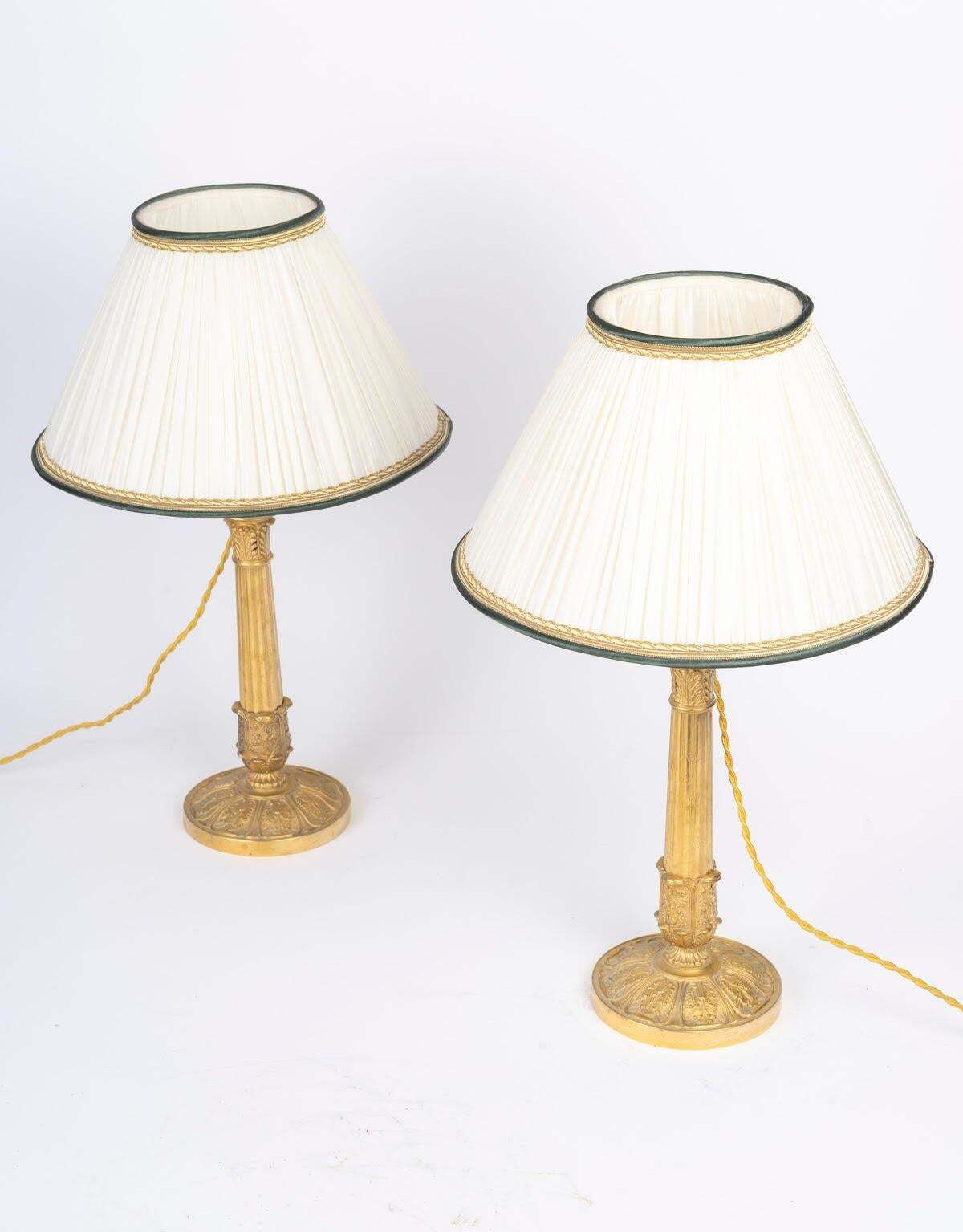 Pair Of Table Lamps, Restoration Candlesticks, 19th Century. photo vinterior