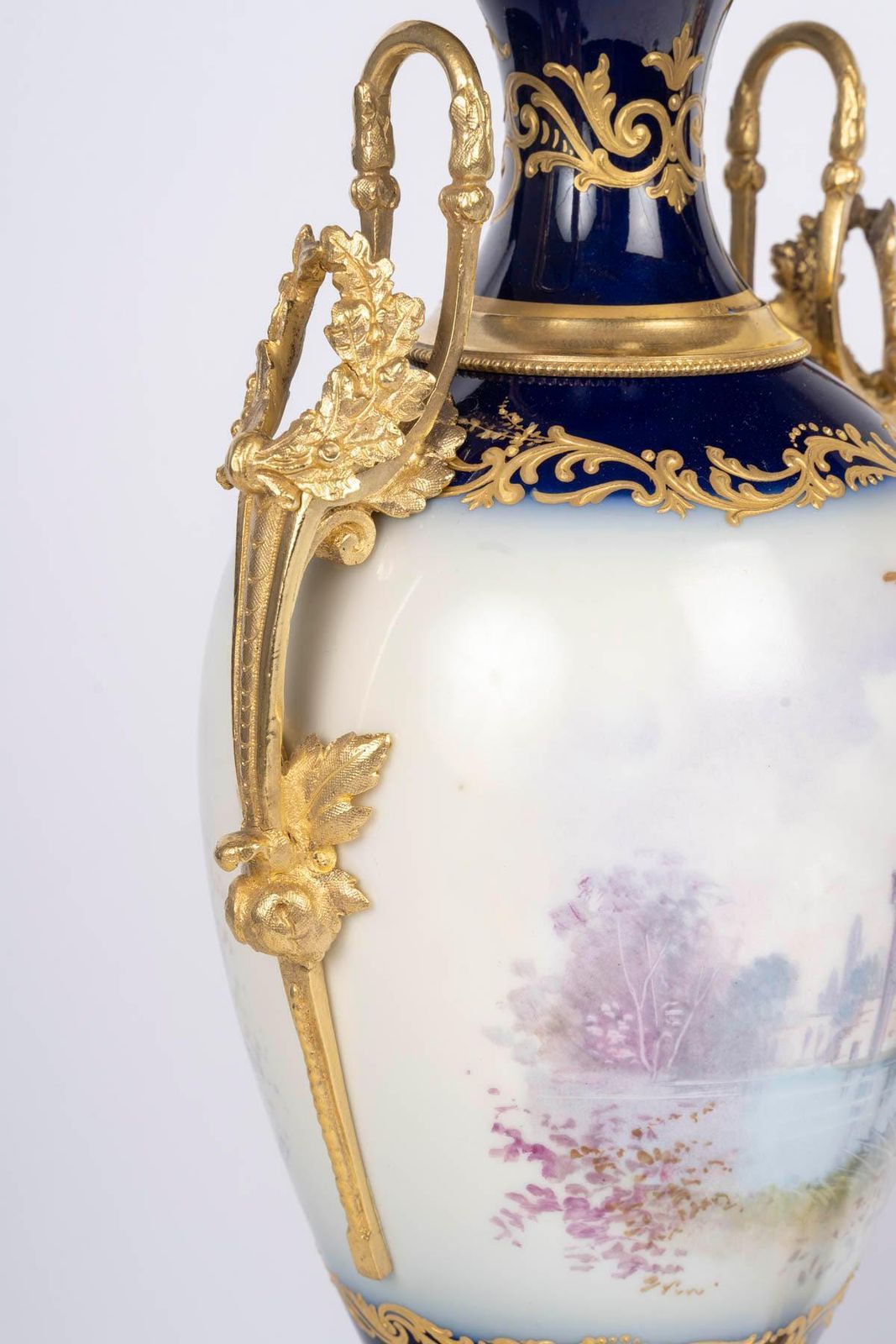 Home Decor Pair Of Covered Vases In Sèvres Porcelain, Napoleon III Period, 19th Century. photo