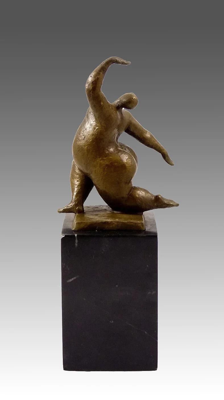 Squatting Nude Dancer – Contemporary Bronze Sculpture, Balance And Sensuality – photo buy